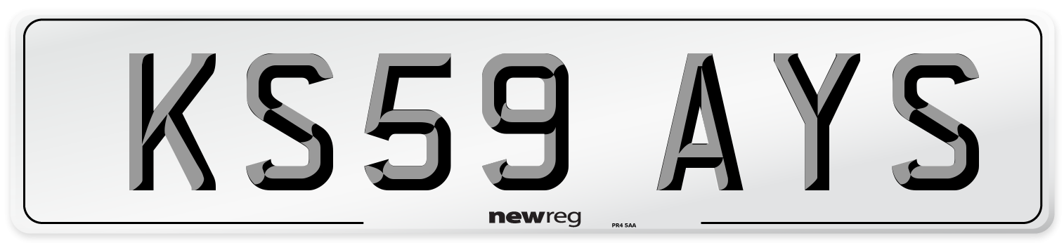 KS59 AYS Number Plate from New Reg